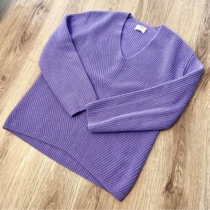 Wilfred purple lavender cable knit V neck sweater oversized size XXS